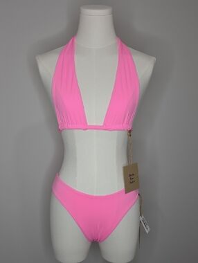 Stone Fox Swim Barbados Bikini Set Rico Top XS Zola Bottom Small Vibrant Pink